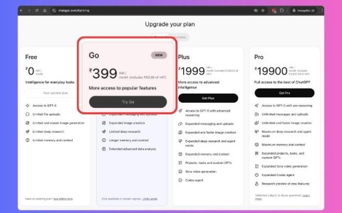 OpenAI豪掷“大礼包”,免费送一年ChatGPT Go会…
