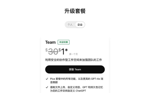 仅需 $1!解锁 ChatGPT Team账号:官方免费攻略